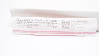 BD 305180 Blunt Fill Ndle 18G x 1-1/2inch TW